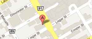 Map to criminal lawyer Paul Lewandowski's office in Ottawa
